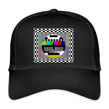 Gesichtsmaske Tv Testbild Maske Retro Fernsehen | Caps & Mützen | Trucker Cap | Fernsehen Testbild, Fernsehen, Testbild
